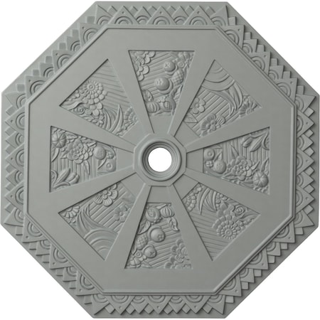 Ekena Millwork Spring Octagonal Ceiling Medallion (Canopies up to 3"), 29 1/8"OD x 2 1/4"ID x 1 1/8"P, Primed White CM30SP